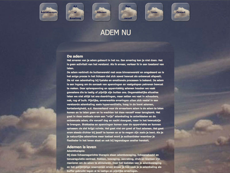 ZZPstudio portfolio webdesign voor www.adem.nu