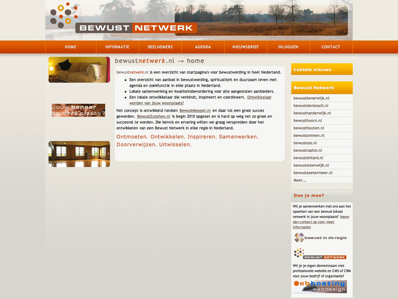 ZZPstudio portfolio webdesign voor www.bewustnetwerk.nl