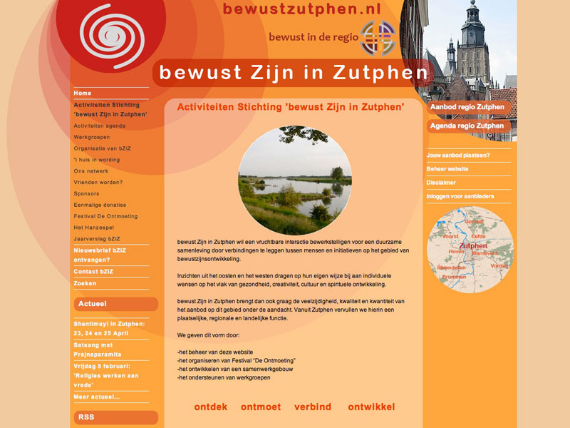 ZZPstudio portfolio webdesign voor www.bewustzutphen.nl