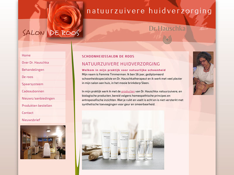 ZZPstudio portfolio webdesign voor www.deroosnatuurzuiverehuidverzorging.nl