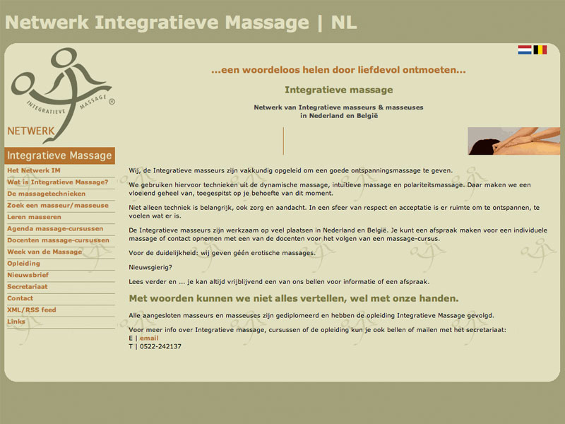 ZZPstudio portfolio webdesign voor www.i-massage.nl