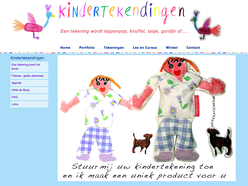 ZZPstudio portfolio webdesign voor www.kindertekendingen.nl