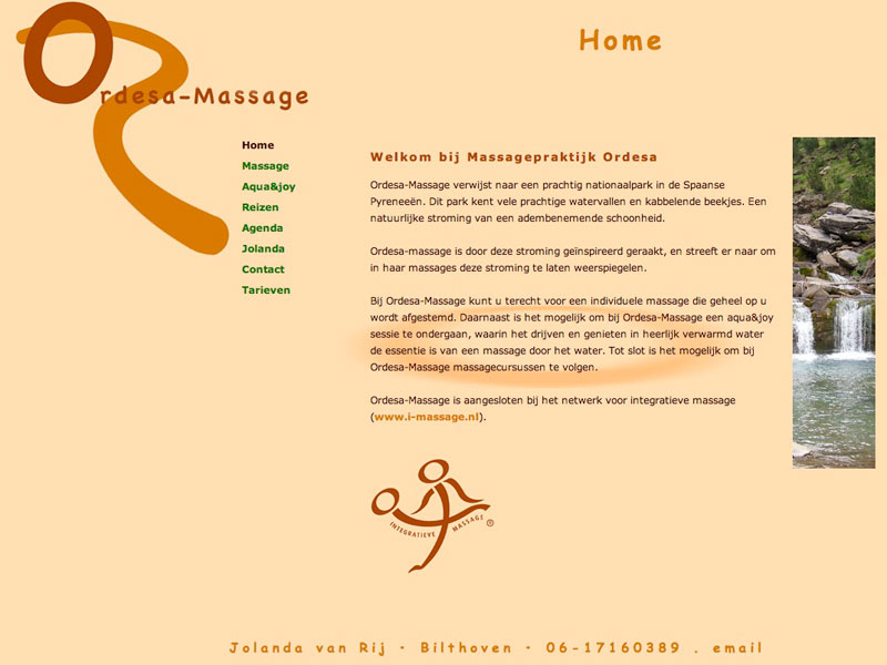 ZZPstudio portfolio webdesign voor www.ordesa-massage.nl