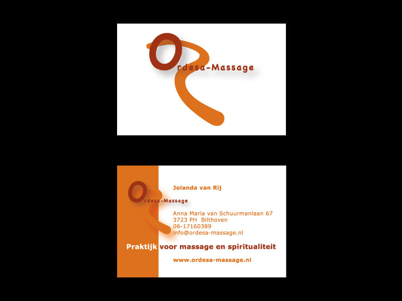 ZZPstudio portfolio grafisch ontwerp voor Ordesa Massage • visitekaart