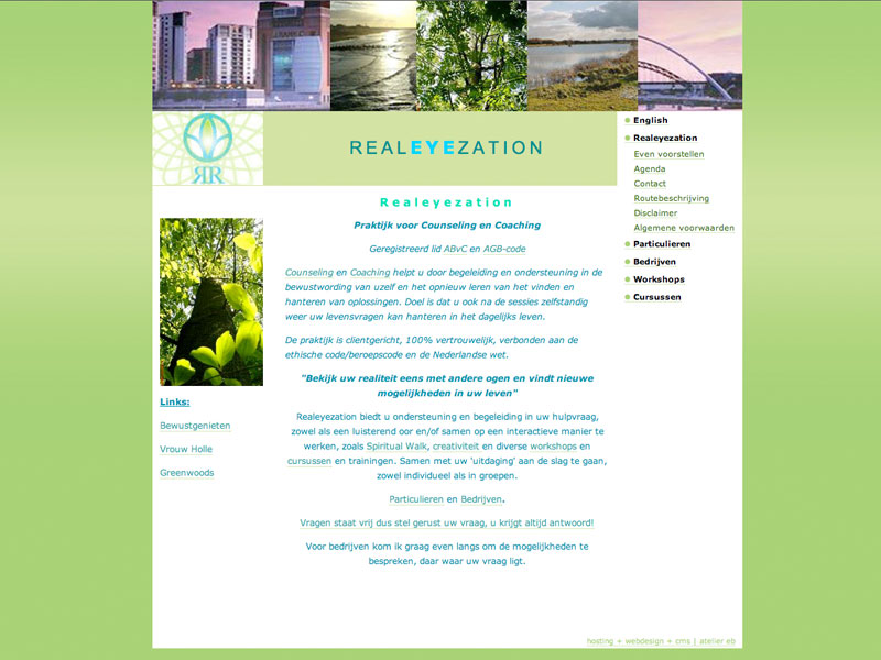 ZZPstudio portfolio webdesign voor www.realeyezation.nl