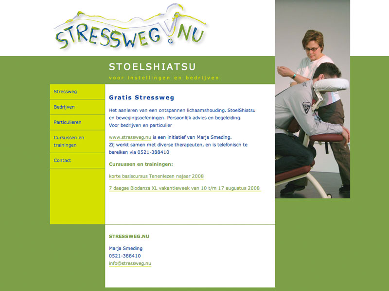 ZZPstudio portfolio webdesign voor www.stressweg.nu